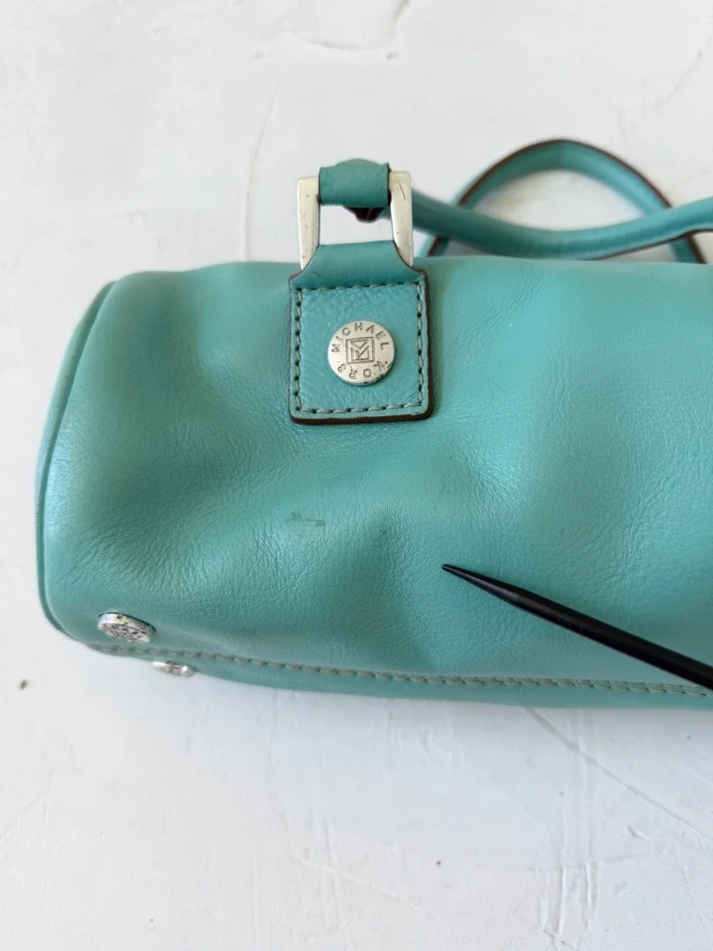 Vintage Michael Kors Barrel Bag 2000s Y2K Mint Green Teal